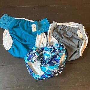 GroVia Reusable Swim Diaper Covers - Blue, Gray, and Multicolor